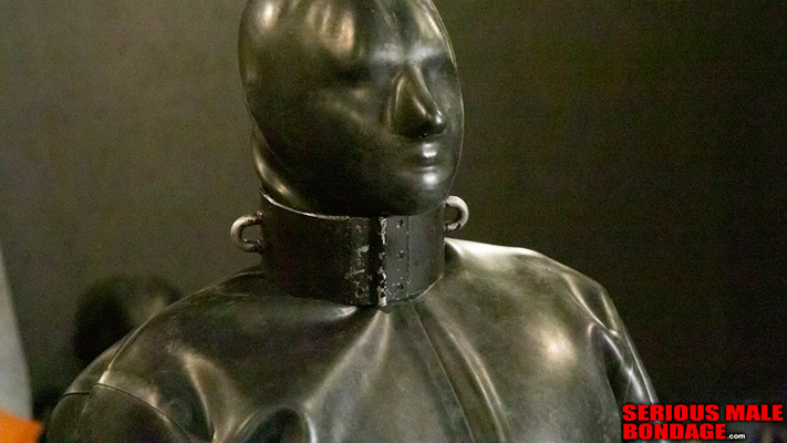 Heavy Metal Collar On A Rubber Prisoner Metalbondnyc