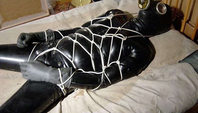Author of bondage stories gets tied up in rubber