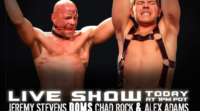 Van Darkholme and Jeremy Stevens dominate Alex Adams and Chad Rock for a live audience