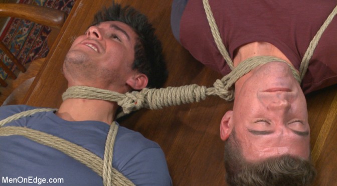 Male bondage: JJ Knight and Jett Jax get tied up together