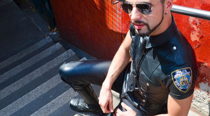 Hot leather cop