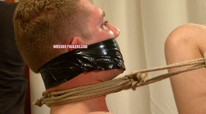 Male BDSM porn: Aaron gets tied up and worked over