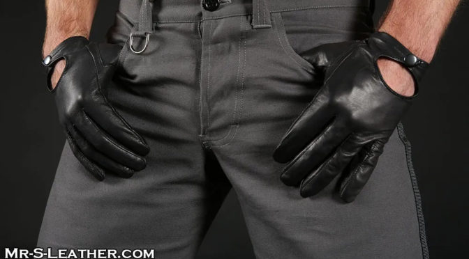 leather police gloves