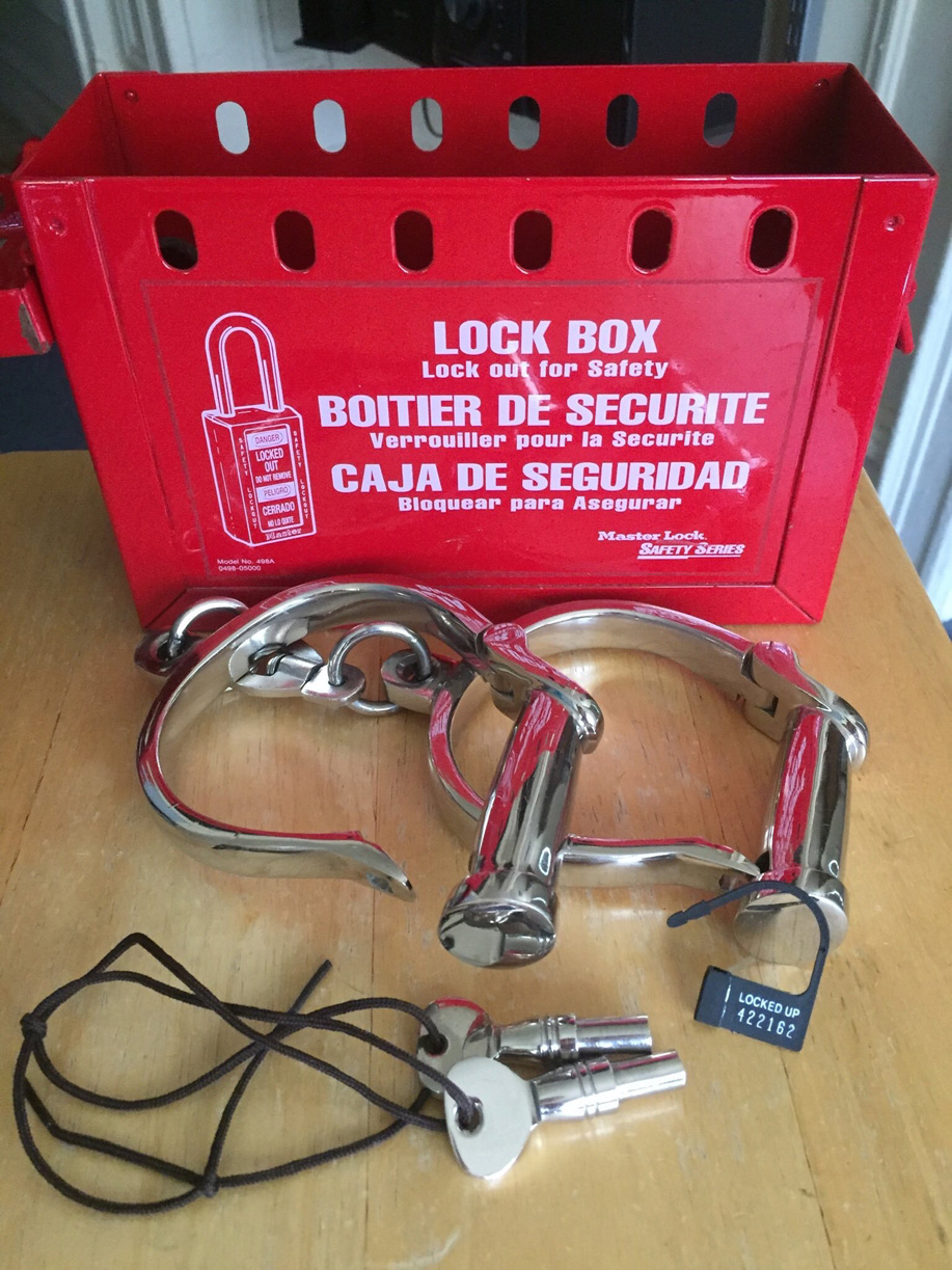 metal lock box for self bondage