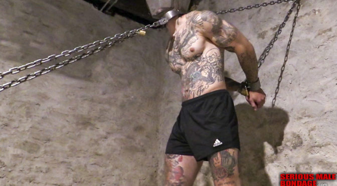 Jimmy USMC in metal head cage and chains
