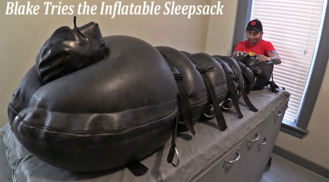 Blake Tries the Inflatable Sleepsack