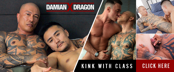 Damian Dragon and ToolBoi in this shibari bondage sex video