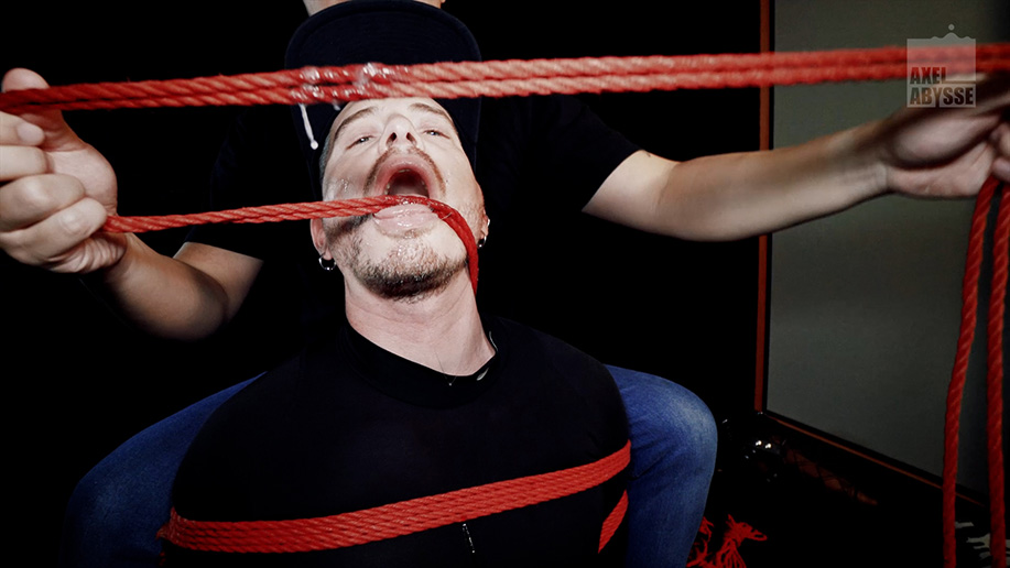 Rope bondage as prelude to hole wrecking
