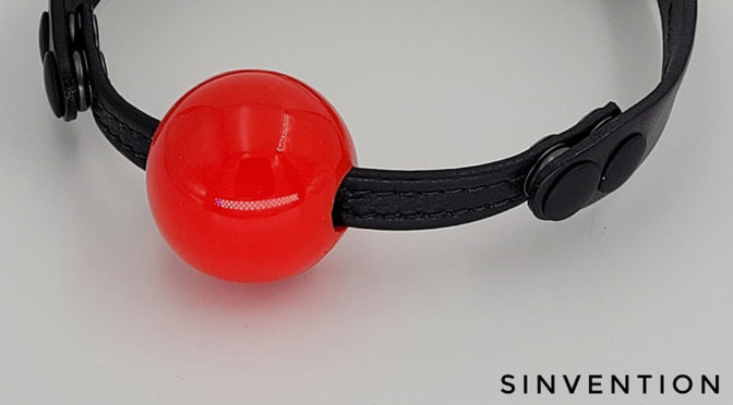 Available from Church of Sinvention, this silicone ball gag is for BDSM enthusiasts. It has a a gentle stitched mouth strap and a secure tongue buckle fastened to a strong leather strap. The edges have been meticulously hand-finished for maximum comfort. (pic 1) Get this and much more at Sinvention (ad)