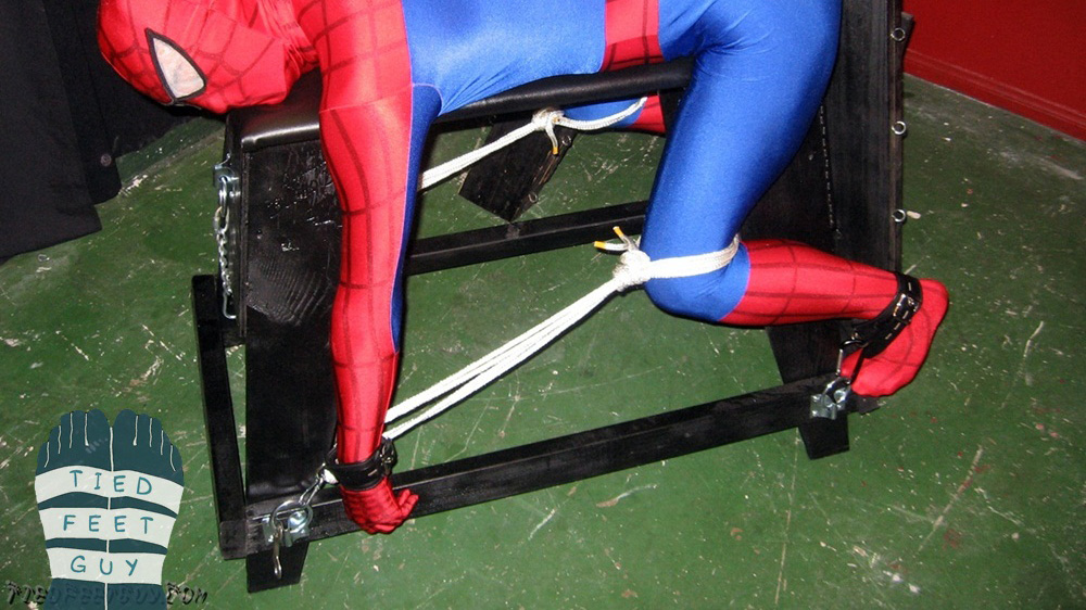 spiderman gets tied up