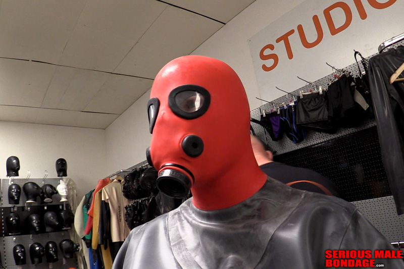 Hans-Peter puts all the guys in rubber hoods