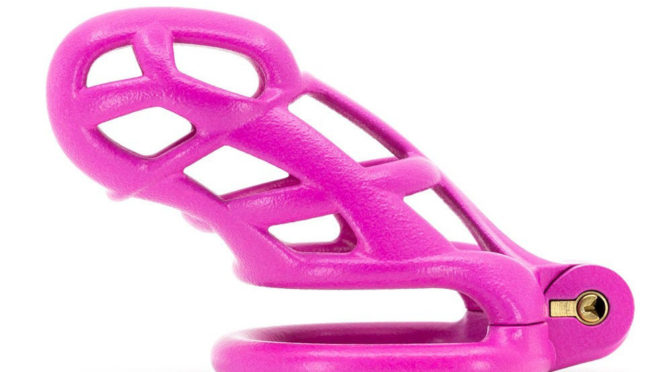 Lock up your dick in a pink chastity cage