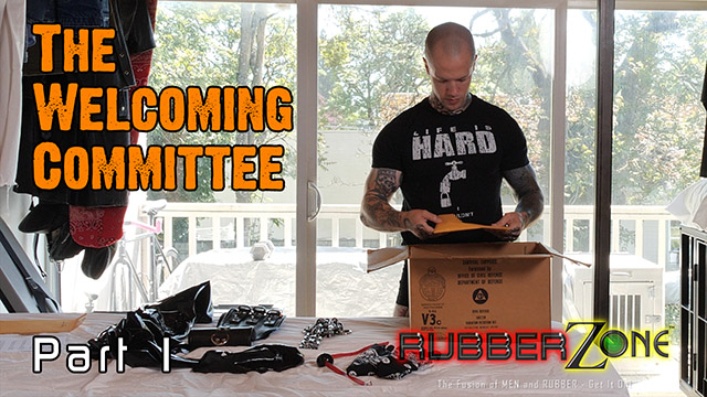 Heavy receives a box of rubber and bondage gear from the Welcoming Committee