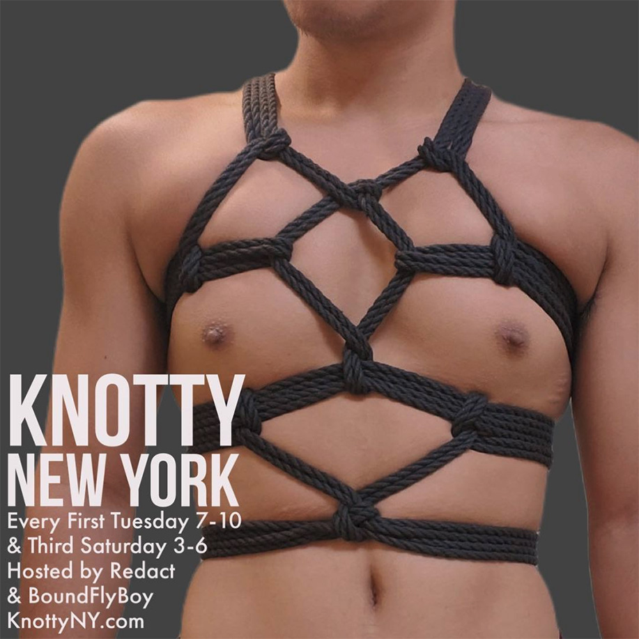 Rope bondage social for gay men in NYC