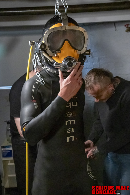 AZ is Locked in a Kirby Morgan Commercial Diving Helmet