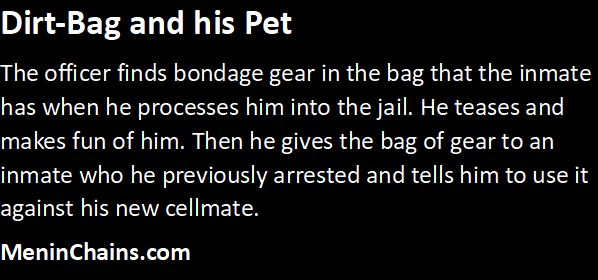 description of a male bondage video available online