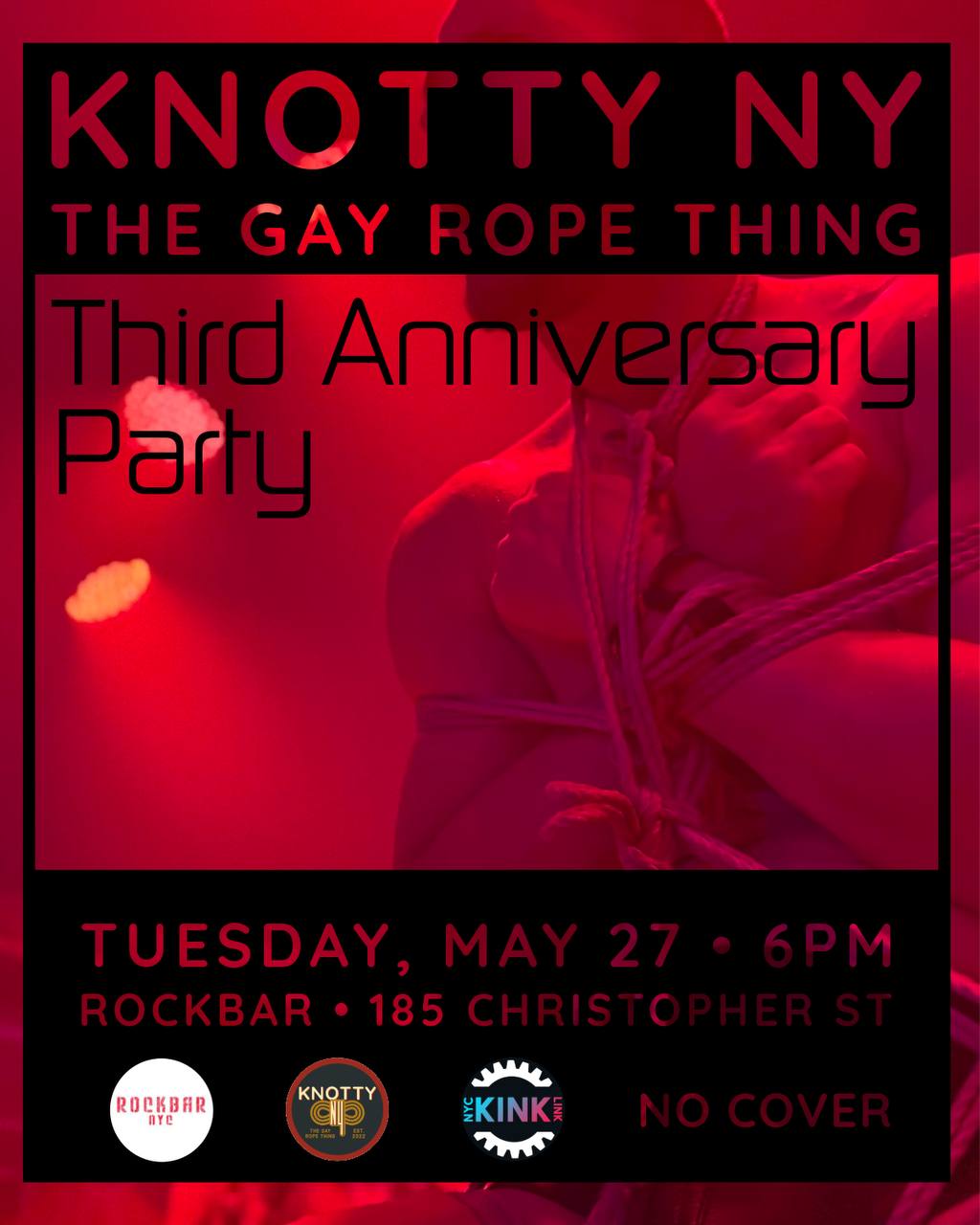 Knotty New York is a rope bondage social specifically for gay men. 