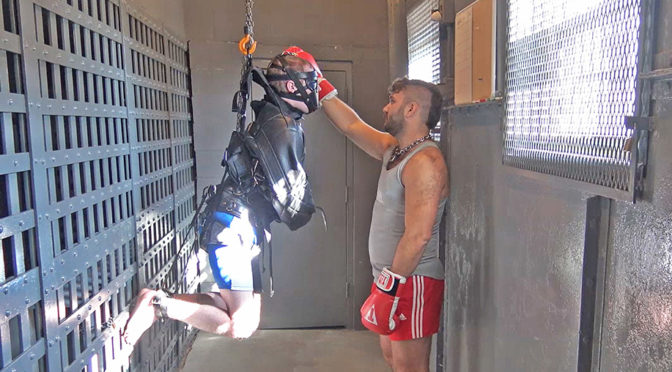 male BDSM human punching bag