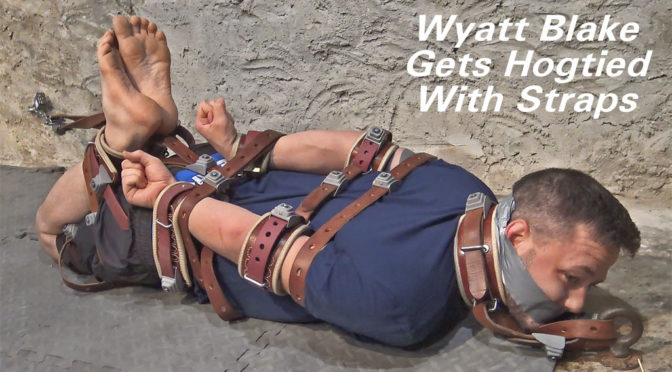 Wyatt Blake gets Hogtied With Straps