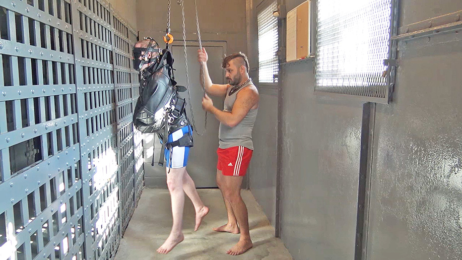 male BDSM human punching bag