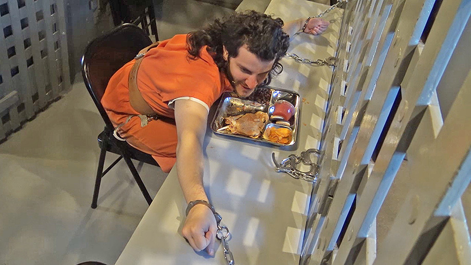 prisoner forced to eat in jail male BDSM