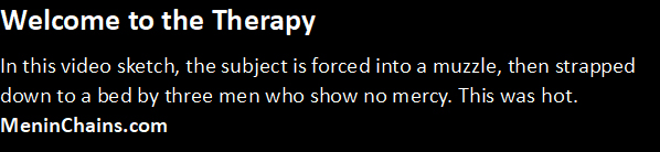 A prisoner gets forced into bondage therapy