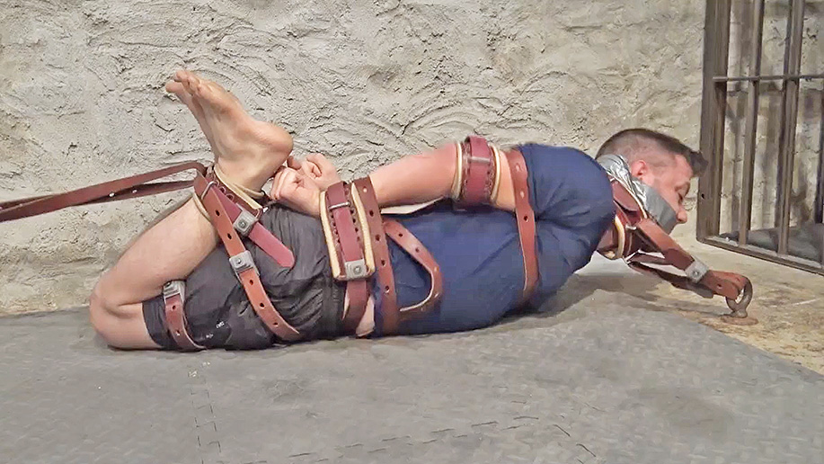 Wyatt Blake gets Hogtied With Straps