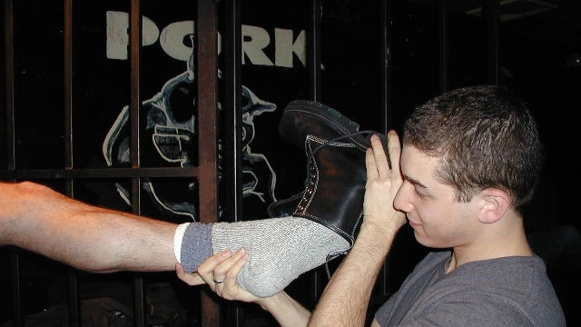 Sock worship at Pork Night at the L.U.R.E.