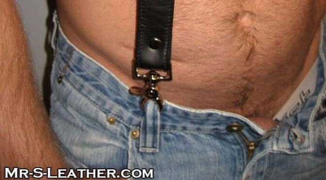 Wide Garment Leather Suspenders