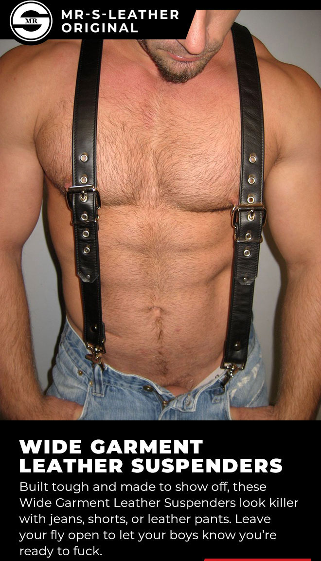 These Wide Garment Leather Suspenders work with just about any pair of pants or shorts 