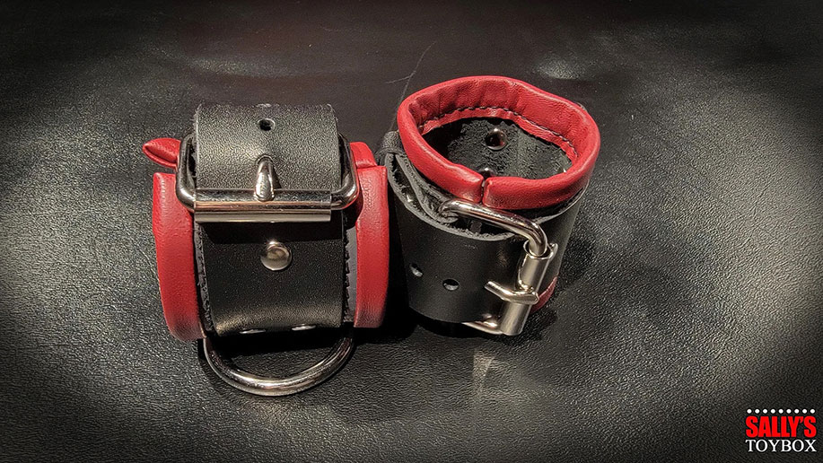 Nubuck and Latigo Leather Bondage Cuffs